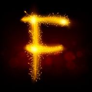 3d sparkler firework letter F N2