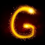 3d sparkler firework letter G N2