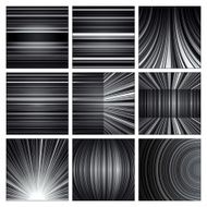 Abstract white grey and black stripes backgrounds set N2