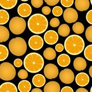 colorful orange fruits and half dark seamless pattern eps10 N2