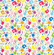 Multicolor different handprints seamless pattern N2