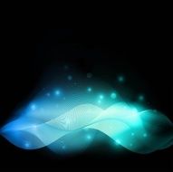 Abstract blue waves on dark background