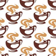 Steaming coffee cups or chocolate seamless pattern N2
