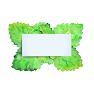 Frame from watercolor leaf and paper for text N2