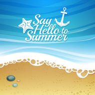 Template design Cartoon background with beach and sea