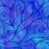 Dark blue doodle waves seamless pattern