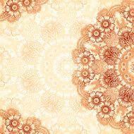 Hand-drawn vintage background in mehndi style