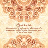 Vector vintage background in mehndi style