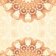 Hand-drawn vintage background in mehndi style N2