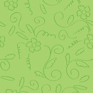 vector green seamless curly floral texture N2