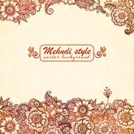 Vintage background in Indian henna mehndi style N3