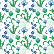 Vector turkish field flowers seamless pattern