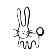 Ink rabbit sketch vector illustration