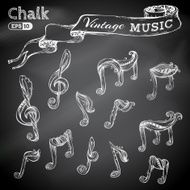 Vector set of chalk music icons N2