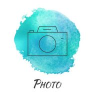 Photo Camera Vector Watercolor Concept