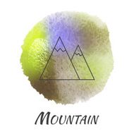 Nature Landscape Mountain Vector Watercolor Concept
