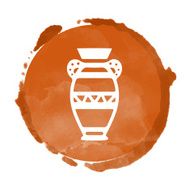 Watercolor paint stain Vase N2