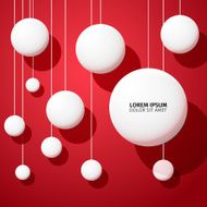 Abstract vector background with white balls on red