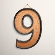 3d wooden frame cork board number 9