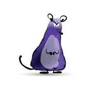 Funny mouse Watercolor sketch for your design N2
