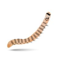 Funny worm Watercolor sketch for your design N2