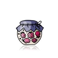 Jar with raspberry jam sketch for your design