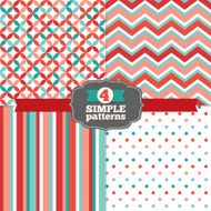 Set of Diamond Chevron Stripes and Polka Dot Holiday Patterns N2