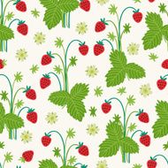 Seamless pattern with wild strawberry