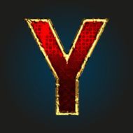 y vector red letter with gold