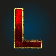 l vector red letter with gold