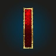 i vector red letter with gold