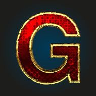 g vector red letter with gold
