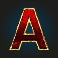 vector red letter with gold a