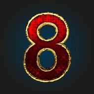 8 vector red letter with gold