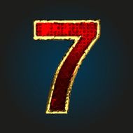 7 vector red letter with gold