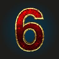 6 vector red letter with gold
