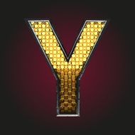 y vector golden and silver letter