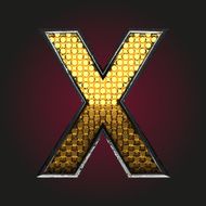 x vector golden and silver letter