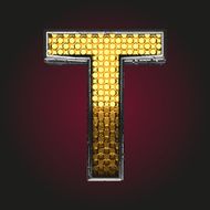 t vector golden and silver letter