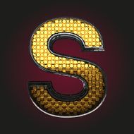 s vector golden and silver letter