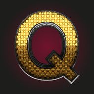 q vector golden and silver letter