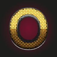 o vector golden and silver letter