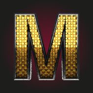 m vector golden and silver letter