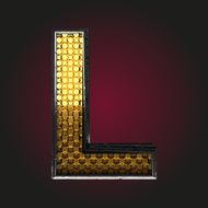 l vector golden and silver letter