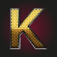 k vector golden and silver letter