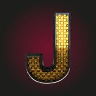 j vector golden and silver letter