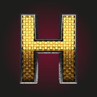 h vector golden and silver letter