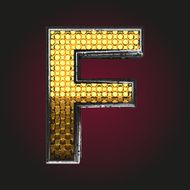 f vector golden and silver letter
