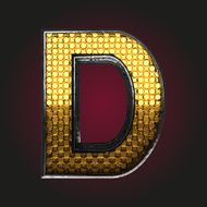 d vector golden and silver letter