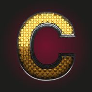 c vector golden and silver letter